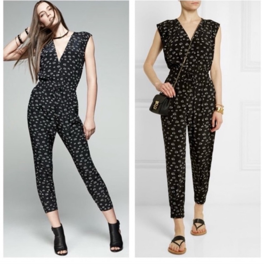 Band of Outsiders Snail Print Silk Jumpsuit Small/1